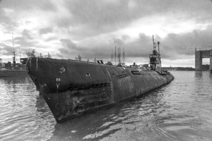 De onderzeeboot aan de NDSM Werf te Amsterdam